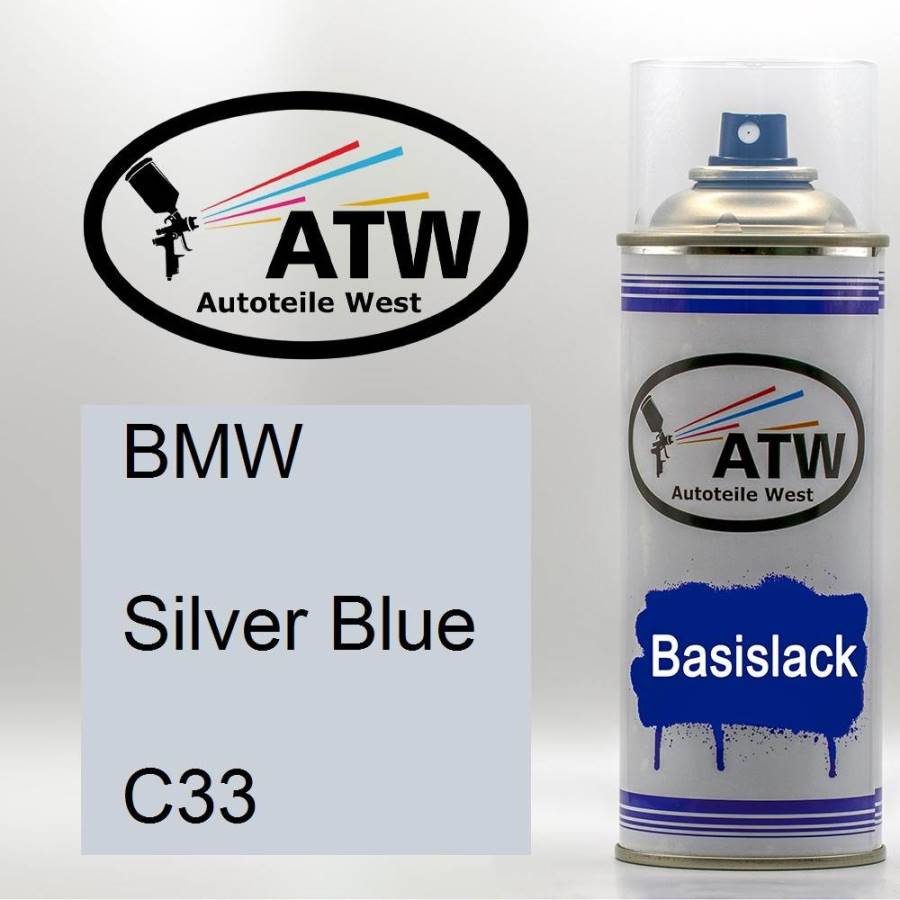 BMW, Silver Blue, C33: 400ml Sprühdose, von ATW Autoteile West.